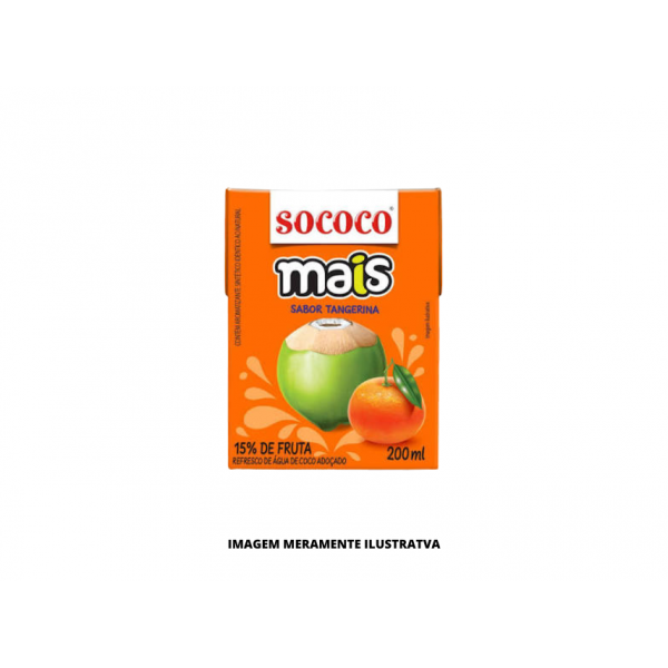 AGUA DE COCO - SOCOCO - 200ML TANGERINA - CX24